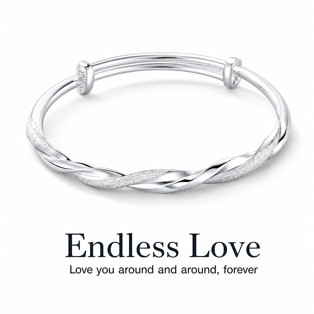 ✨ Infinite Mobius Twist Bangle - Adjustable Gold & Silver Bracelet