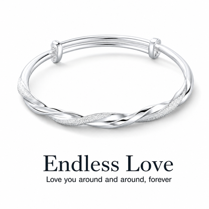 ✨ Infinite Mobius Twist Bangle - Adjustable Gold & Silver Bracelet