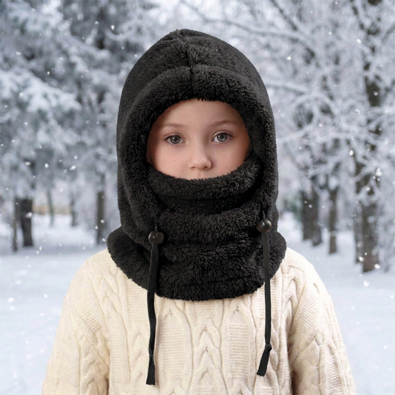 🔥 49% OFF – 3-in-1 Kids' Winter Hood – Soft Fleece Hat, Face Cover & Neck Warmer❄️🧣