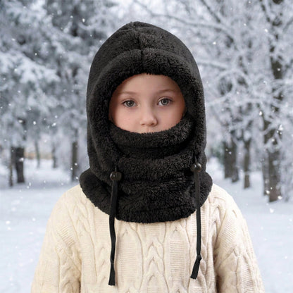 🔥 49% OFF – 3-in-1 Kids' Winter Hood – Soft Fleece Hat, Face Cover & Neck Warmer❄️🧣