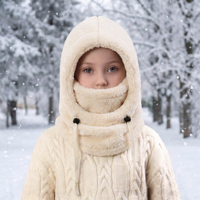 🔥 49% OFF – 3-in-1 Kids' Winter Hood – Soft Fleece Hat, Face Cover & Neck Warmer❄️🧣