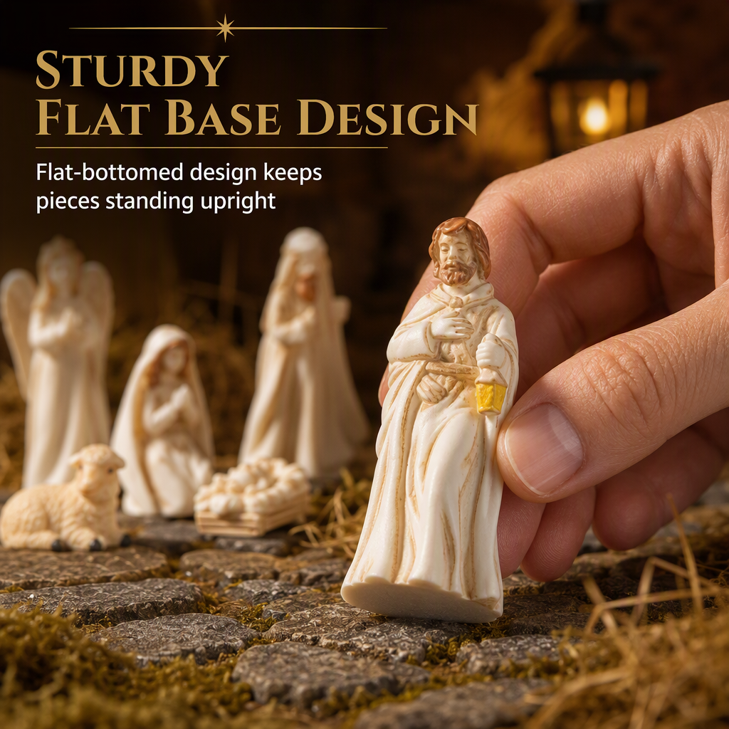 Miniature Resin Nativity Scene Figures for Dollhouse DIY Accessories and Desktop Micro Landscape Decoration