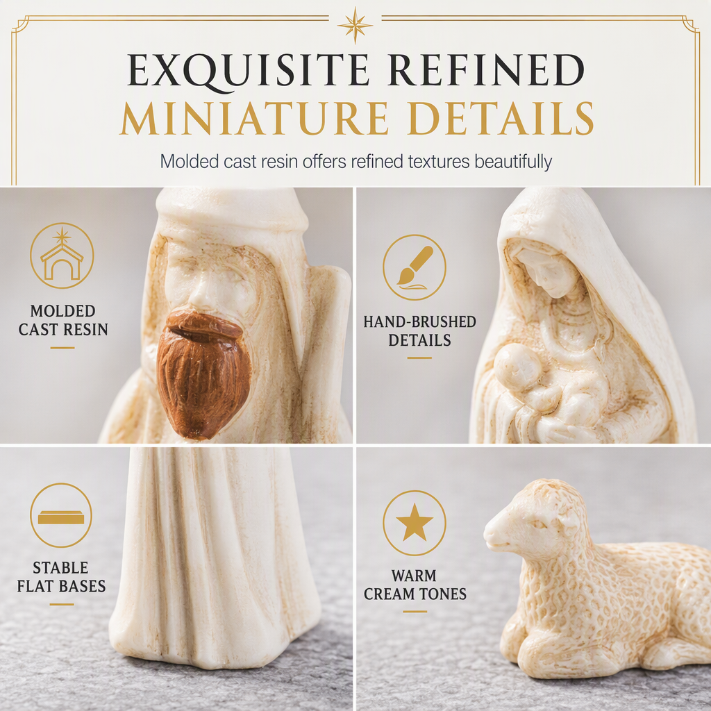 Miniature Resin Nativity Scene Figures for Dollhouse DIY Accessories and Desktop Micro Landscape Decoration