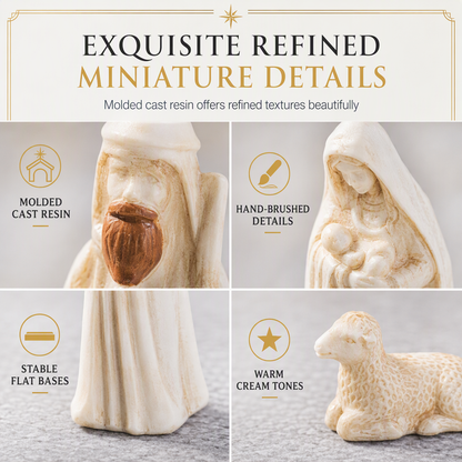 Miniature Resin Nativity Scene Figures for Dollhouse DIY Accessories and Desktop Micro Landscape Decoration