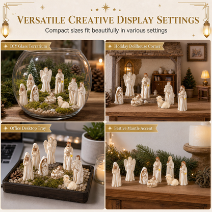 Miniature Resin Nativity Scene Figures for Dollhouse DIY Accessories and Desktop Micro Landscape Decoration