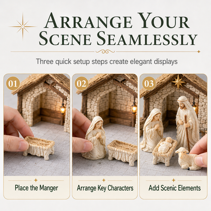 Miniature Resin Nativity Scene Figures for Dollhouse DIY Accessories and Desktop Micro Landscape Decoration