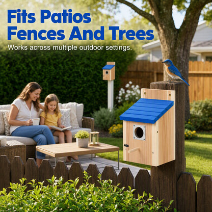 🐦 Wooden Outdoor Birdhouse - Heavy-Duty Hanging Songbird Nesting Shelter