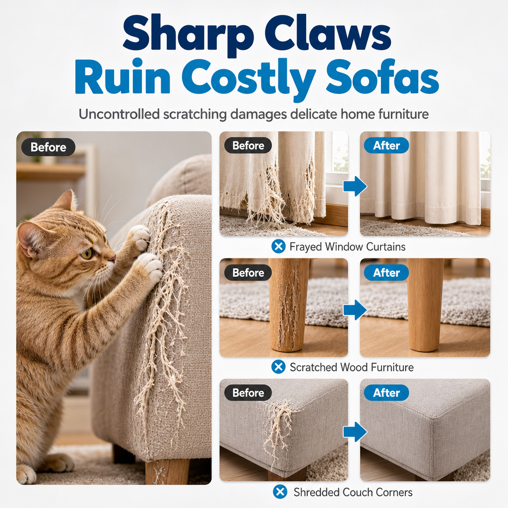 🐱 Natural Citrus Cat Scratch Deterrent Spray - Anti-Scratch Furniture Protector