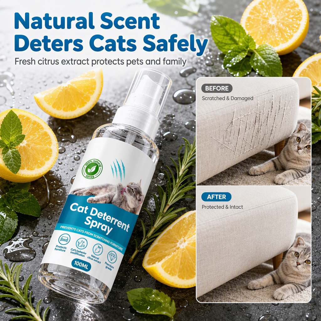 🐱 Natural Citrus Cat Scratch Deterrent Spray - Anti-Scratch Furniture Protector