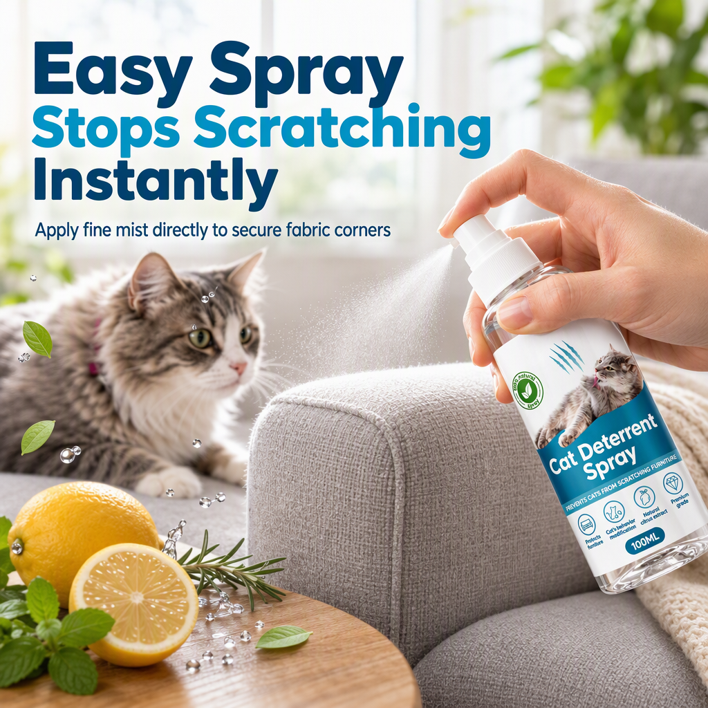 🐱 Natural Citrus Cat Scratch Deterrent Spray - Anti-Scratch Furniture Protector