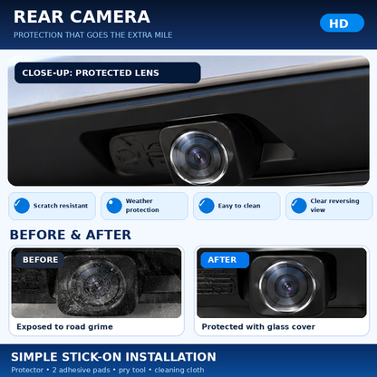 🚗 Car Front Camera Lens Protector - Tempered Glass & Aluminum Alloy Cover 🛡️