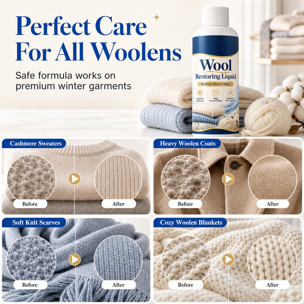 🐑 Wool & Cashmere Restoring Care Solution - Softening & Anti-Pilling Rinse
