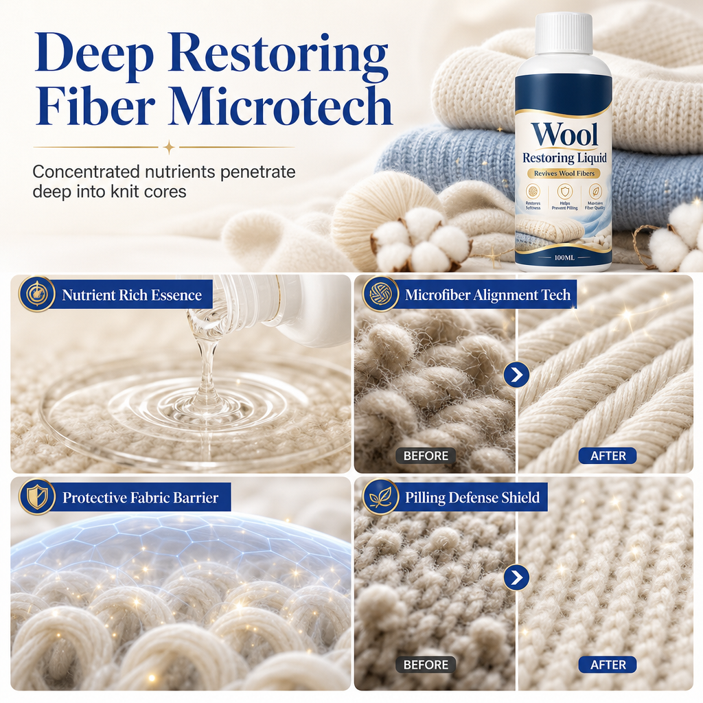 🐑 Wool & Cashmere Restoring Care Solution - Softening & Anti-Pilling Rinse