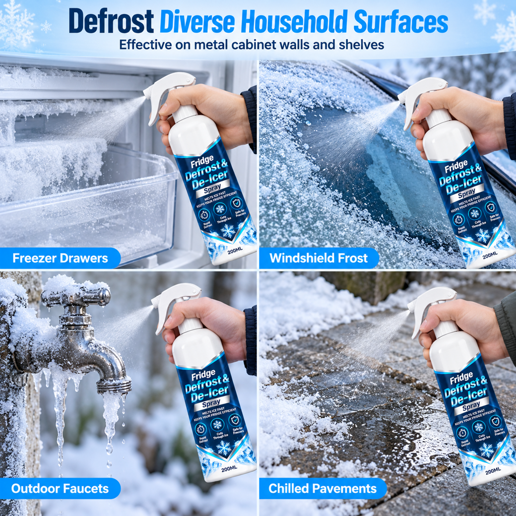 ❄️ Quick Household Defrosting Spray - Fast Refrigerator & Freezer Ice Remover