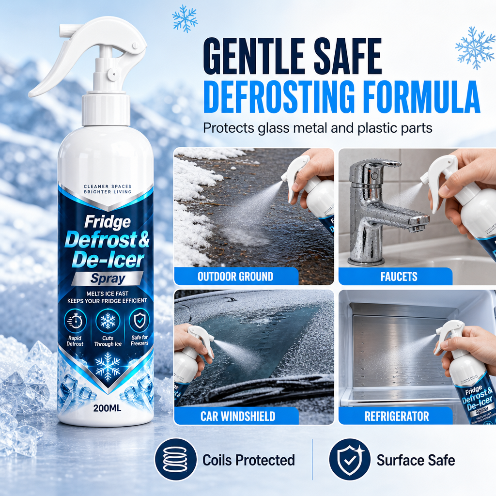 ❄️ Quick Household Defrosting Spray - Fast Refrigerator & Freezer Ice Remover