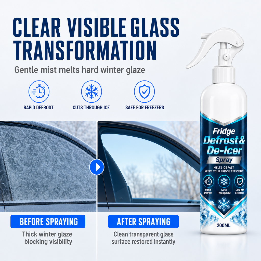 ❄️ Quick Household Defrosting Spray - Fast Refrigerator & Freezer Ice Remover