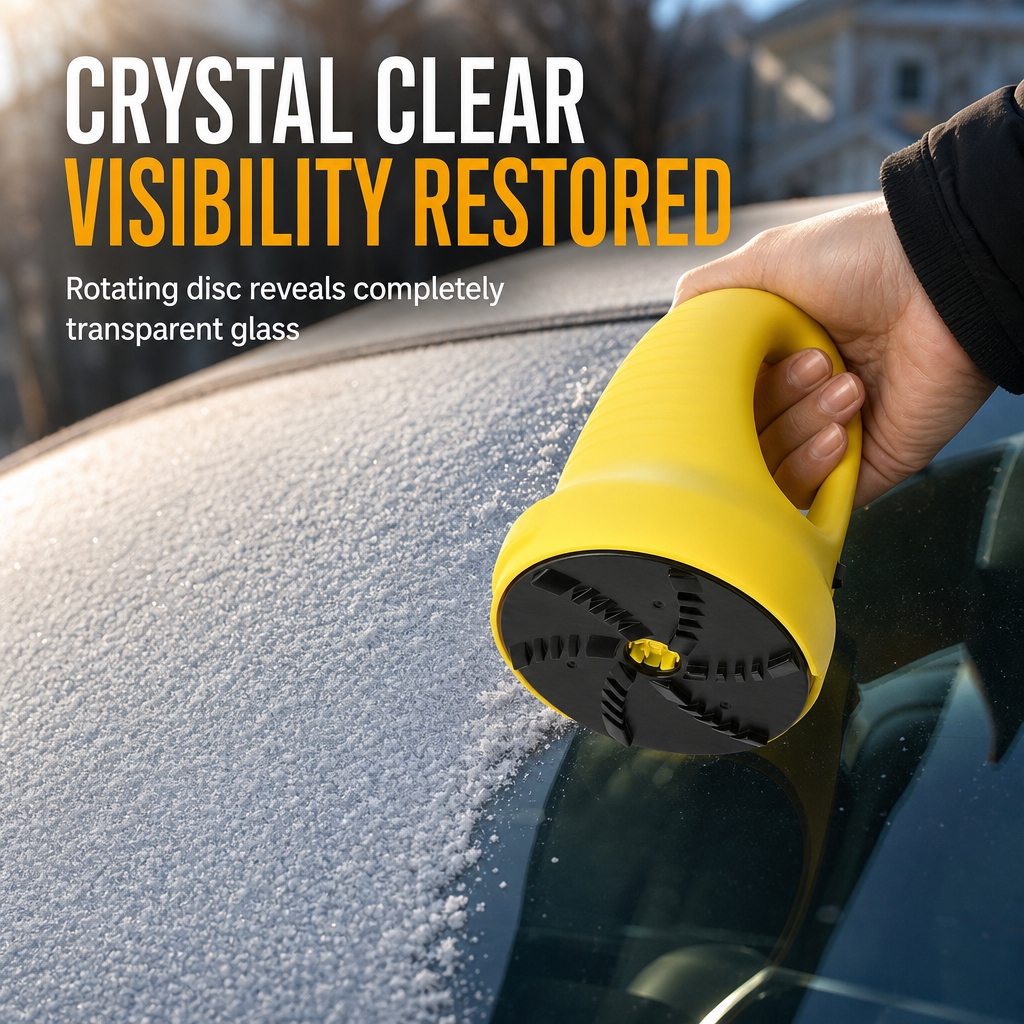 ⚡ Electric Car Snow & Ice Scraper - Motorized Rotary Windshield Cleane