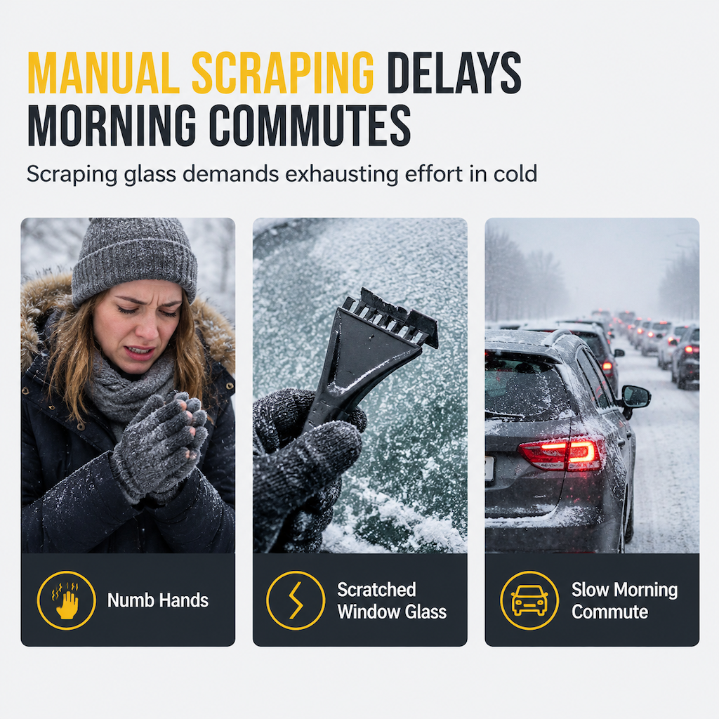⚡ Electric Car Snow & Ice Scraper - Motorized Rotary Windshield Cleane