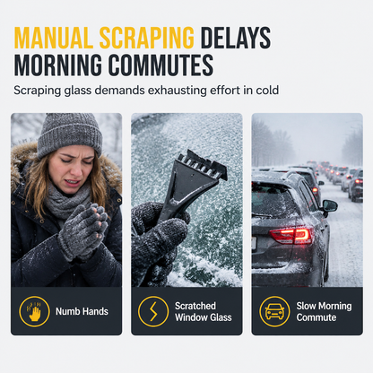 ⚡ Electric Car Snow & Ice Scraper - Motorized Rotary Windshield Cleane
