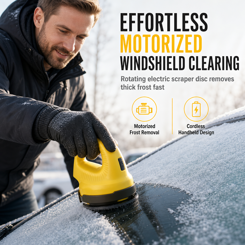 ⚡ Electric Car Snow & Ice Scraper - Motorized Rotary Windshield Cleane