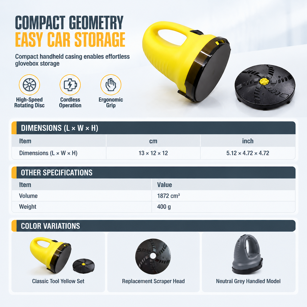 ⚡ Electric Car Snow & Ice Scraper - Motorized Rotary Windshield Cleane