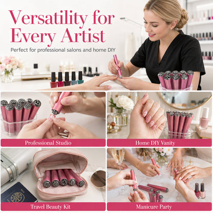 💅 Nail Art Stamp Pen Set – Easy Floral & Butterfly Pattern Tool for DIY Manicures