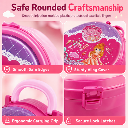 👑 3-in-1 Princess Vanity Suitcase Toy Set - Pretend Beauty Salon 💄