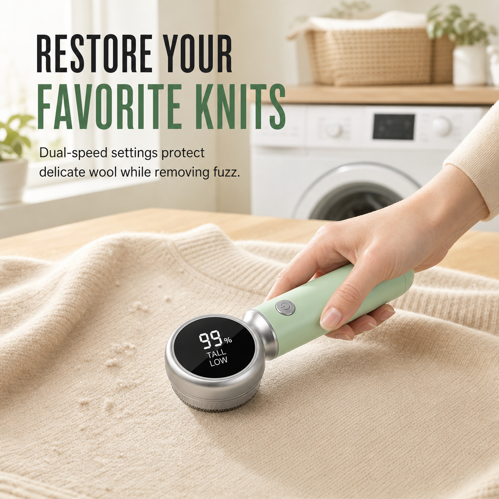 ✨ Rechargeable Fabric Shaver & Lint Remover with Smart LED Display 🔋