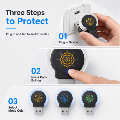 🦟 Portable USB Ultrasonic Pest Repeller - Silent Electronic Insect Defender