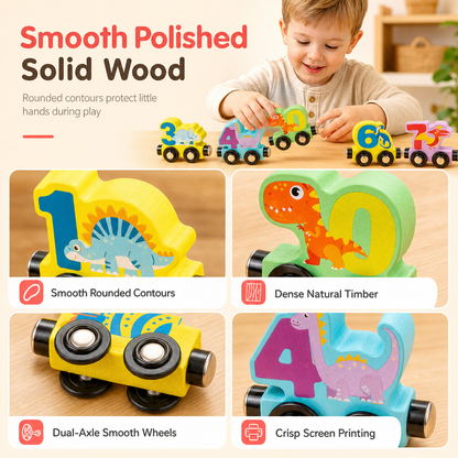 🚂 Magnetic Wooden Number Train Set - Educational Toddler Toy 🔢