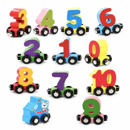 🚂 Magnetic Wooden Number Train Set - Educational Toddler Toy 🔢