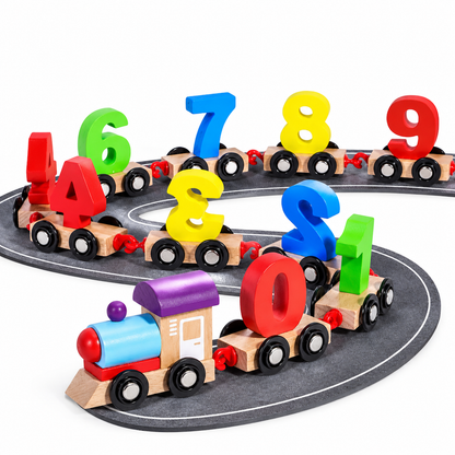 🚂 Magnetic Wooden Number Train Set - Educational Toddler Toy 🔢