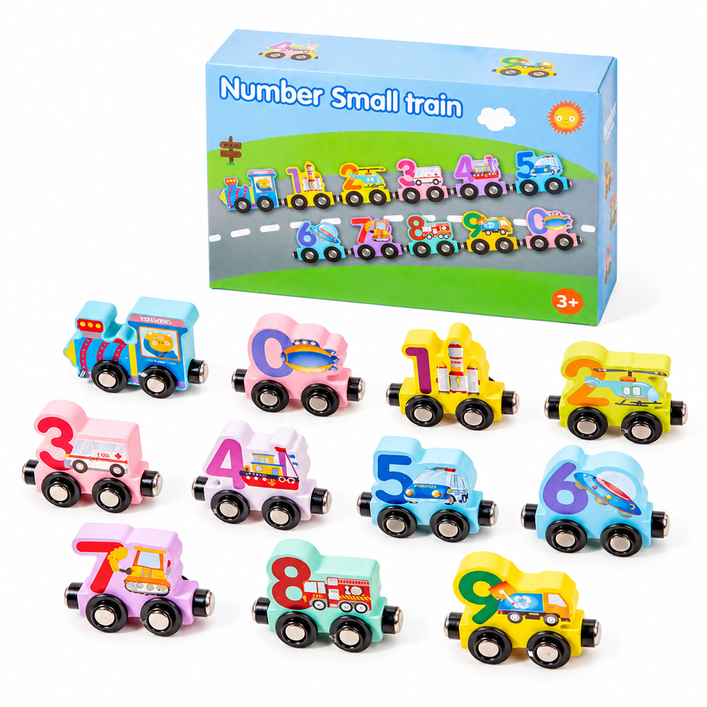 🚂 Magnetic Wooden Number Train Set - Educational Toddler Toy 🔢