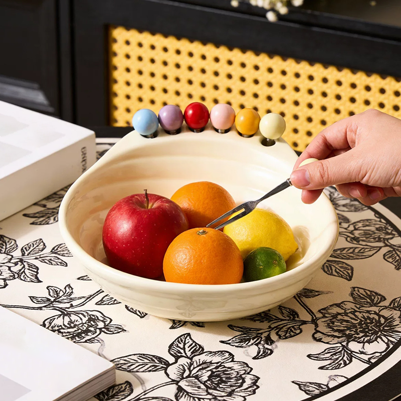 🍴 Creative Foot-Shaped Fruit Bowl with Integrated Fruit Forks Set 🍓