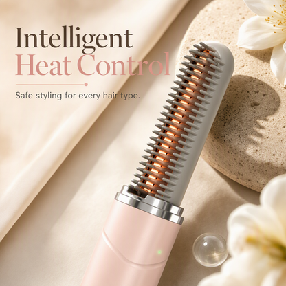 ✨ Portable Cordless Hair Straightener Comb - 2-in-1 Heated Brush 💇‍♀️