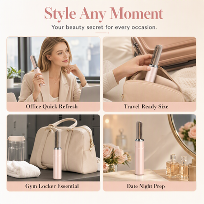 ✨ Portable Cordless Hair Straightener Comb - 2-in-1 Heated Brush 💇‍♀️