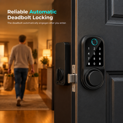 🔒 Keyless Biometric Deadbolt Smart Lock with Fingerprint & Keypad Access 🔑