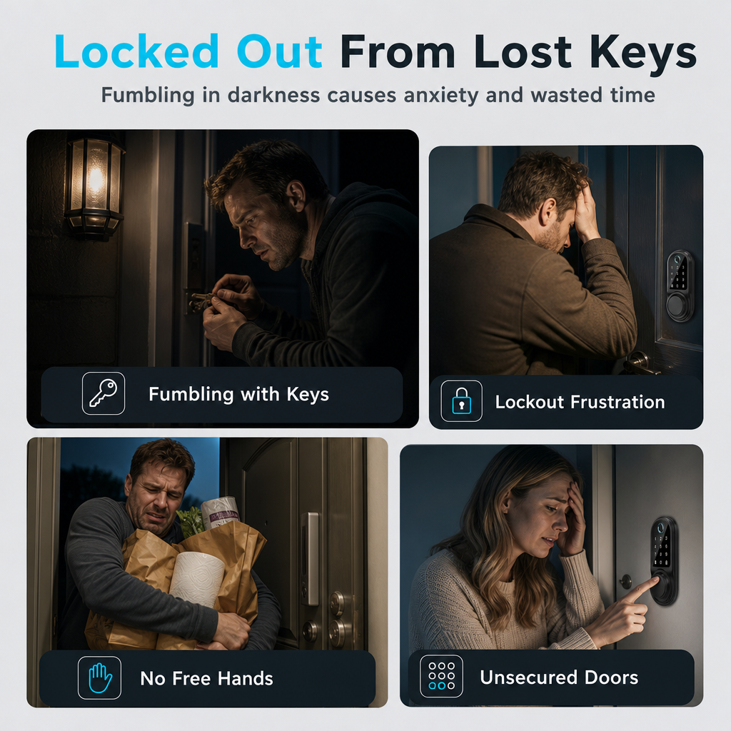 🔒 Keyless Biometric Deadbolt Smart Lock with Fingerprint & Keypad Access 🔑