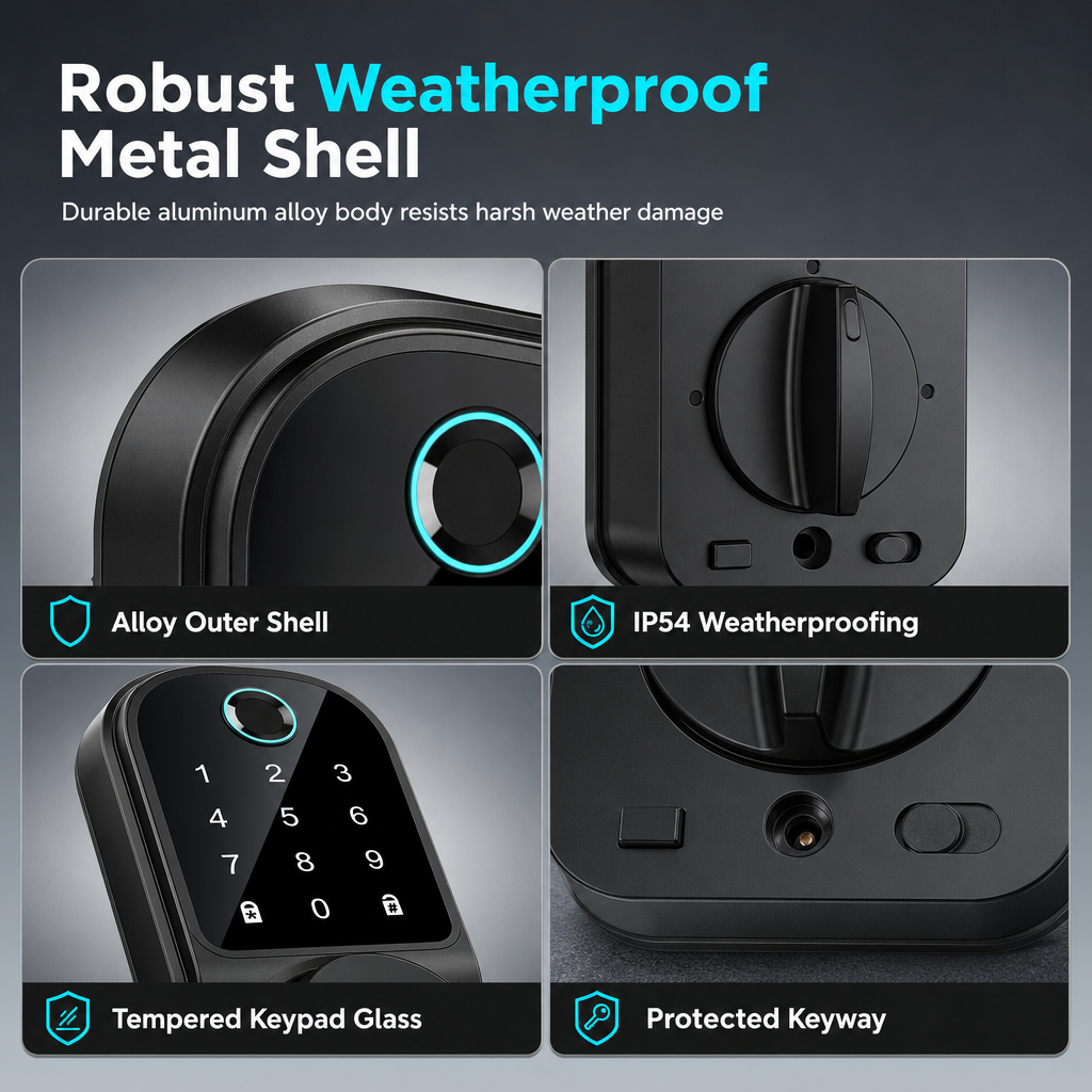 🔒 Keyless Biometric Deadbolt Smart Lock with Fingerprint & Keypad Access 🔑