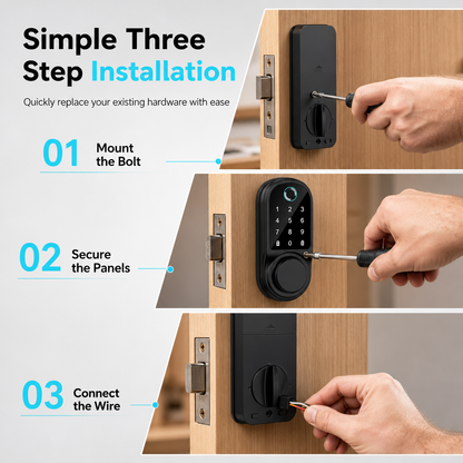🔒 Keyless Biometric Deadbolt Smart Lock with Fingerprint & Keypad Access 🔑