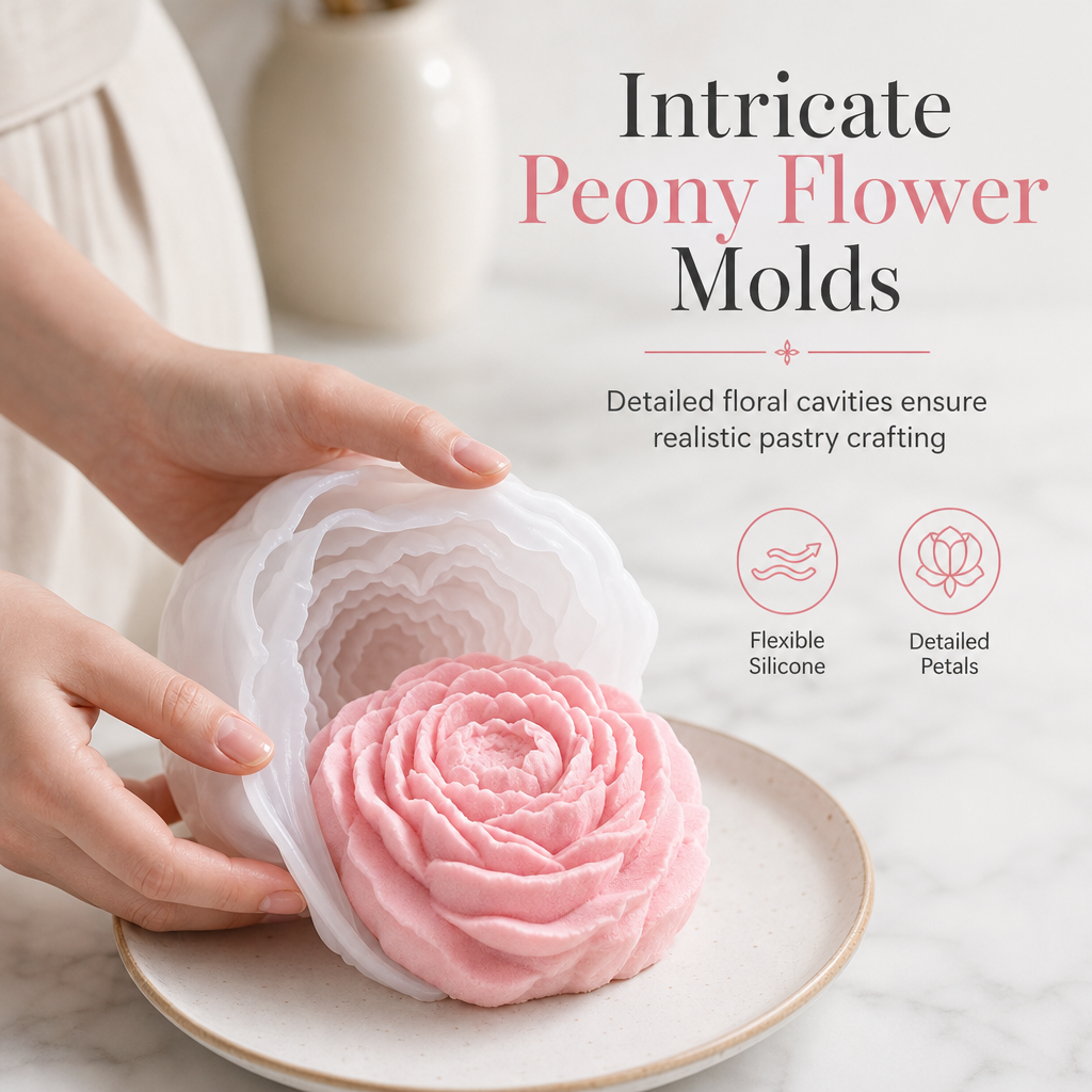 🌸 Peony Flower Silicone Mold for Cake Decorating & Crafts 🍰