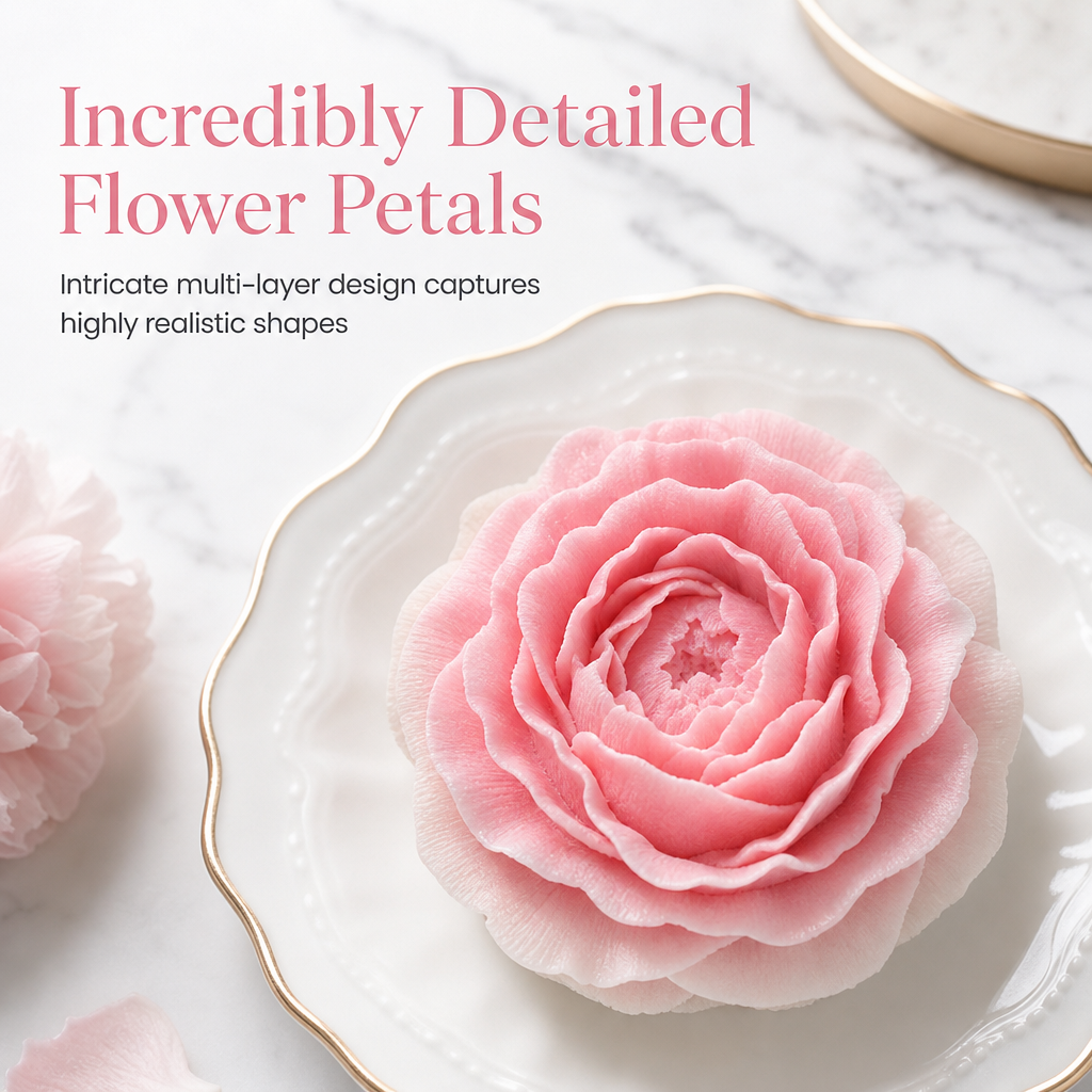 🌸 Peony Flower Silicone Mold for Cake Decorating & Crafts 🍰