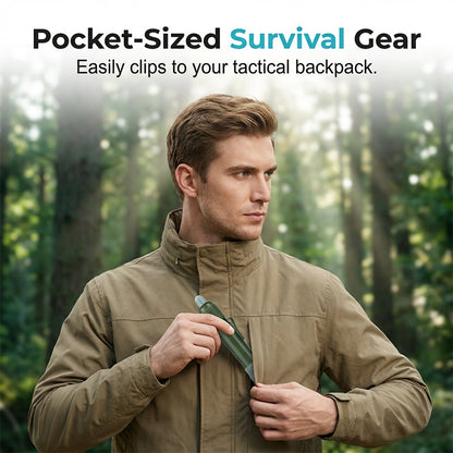 🏕️ 3-Stage Tactical Portable Water Purifier Straw for Hiking & Survival 💧
