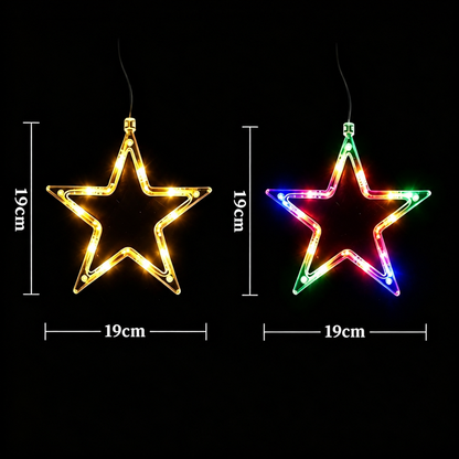 🎄 Cordless LED Christmas Window Hanging Lights with Warm Amber Glow ❄️