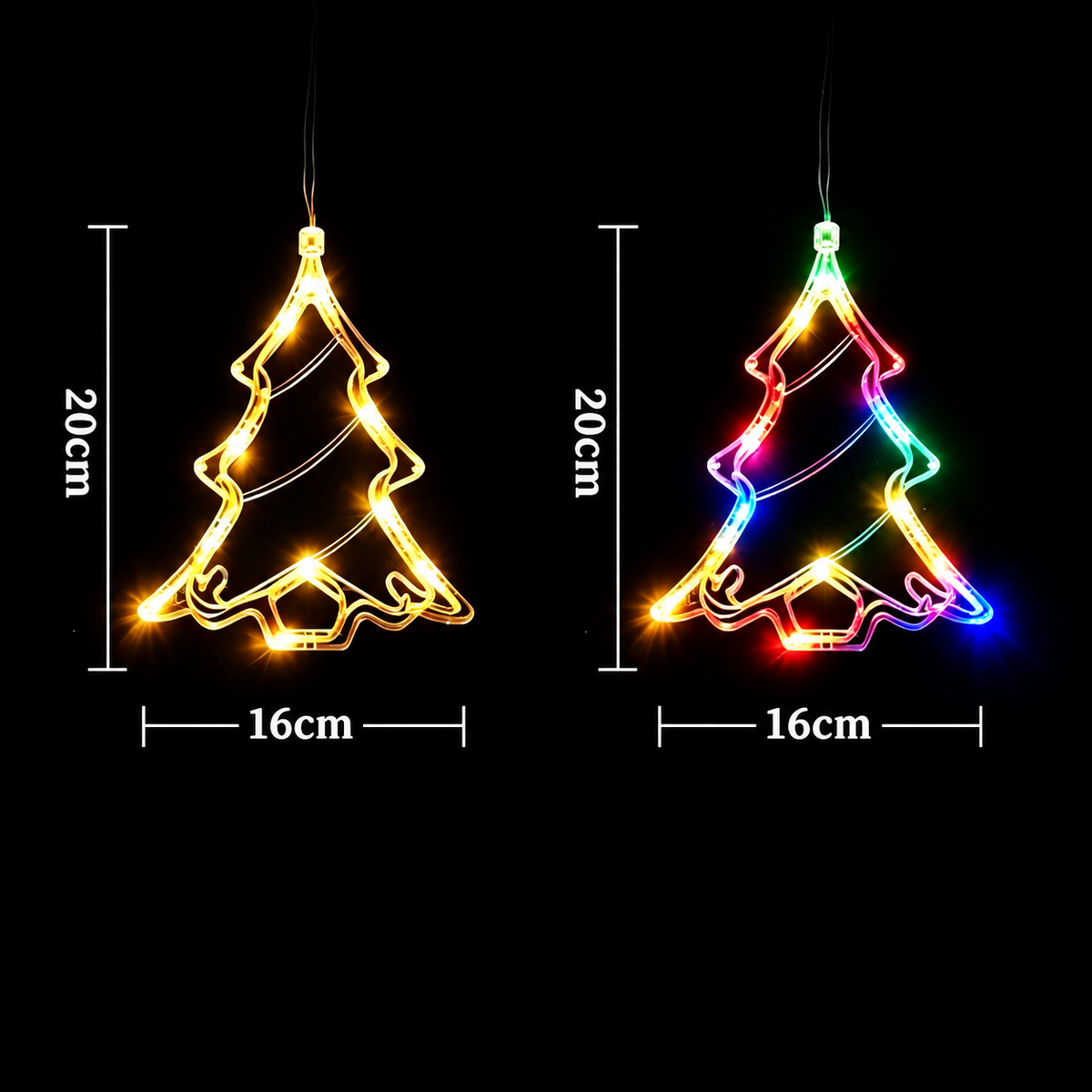 🎄 Cordless LED Christmas Window Hanging Lights with Warm Amber Glow ❄️