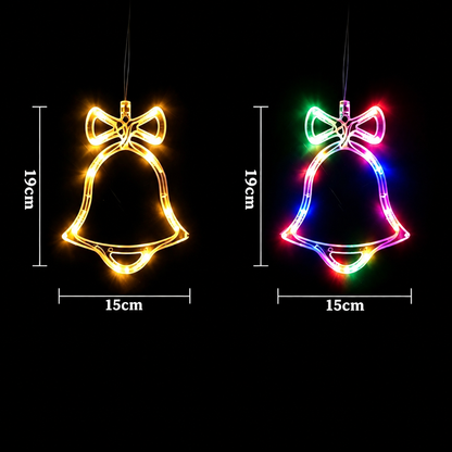 🎄 Cordless LED Christmas Window Hanging Lights with Warm Amber Glow ❄️