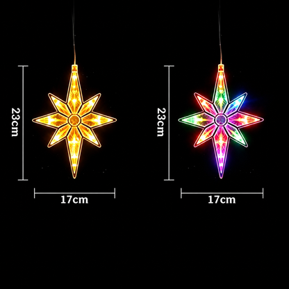 🎄 Cordless LED Christmas Window Hanging Lights with Warm Amber Glow ❄️