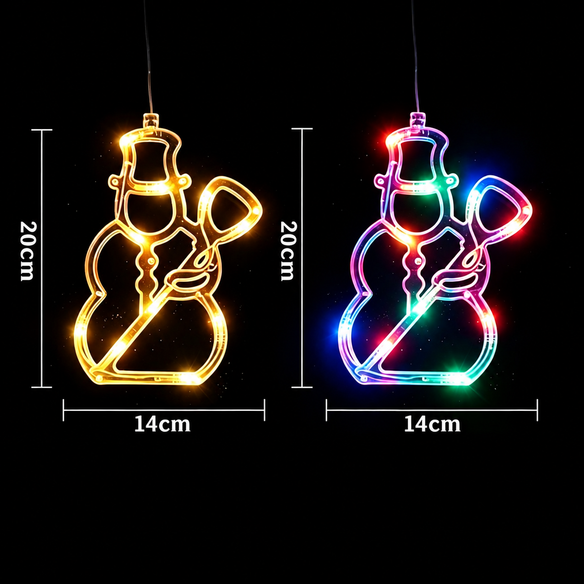 🎄 Cordless LED Christmas Window Hanging Lights with Warm Amber Glow ❄️