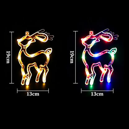 🎄 Cordless LED Christmas Window Hanging Lights with Warm Amber Glow ❄️