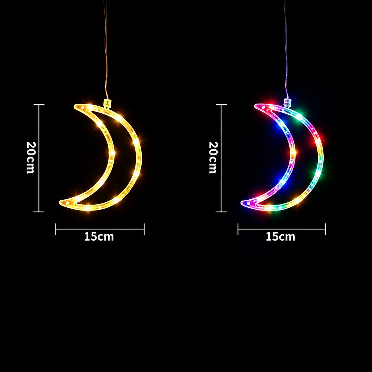 🎄 Cordless LED Christmas Window Hanging Lights with Warm Amber Glow ❄️
